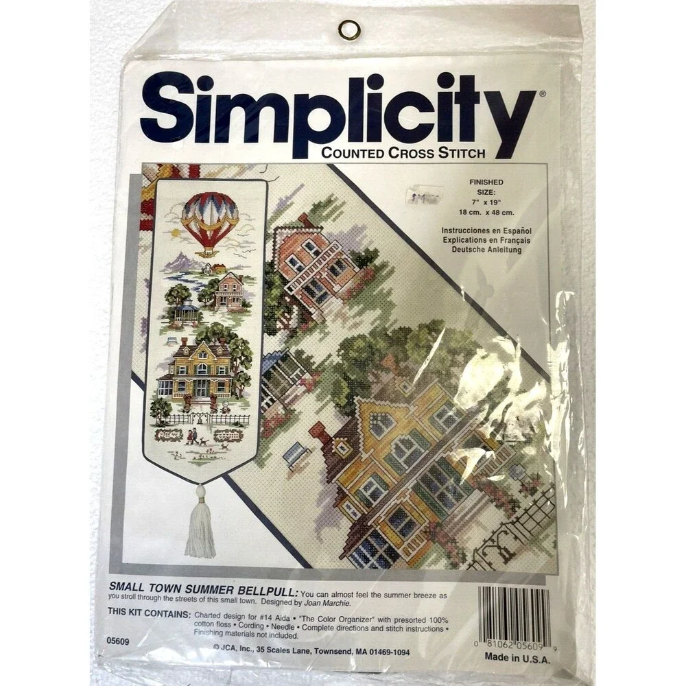 JCA Simplicity Small Town Summer Bell Pull Counted Cross Stitch 05609 7